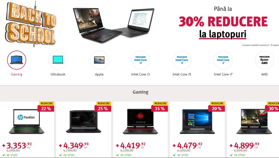 Altex - Back to School - 30% reducere la laptopuri