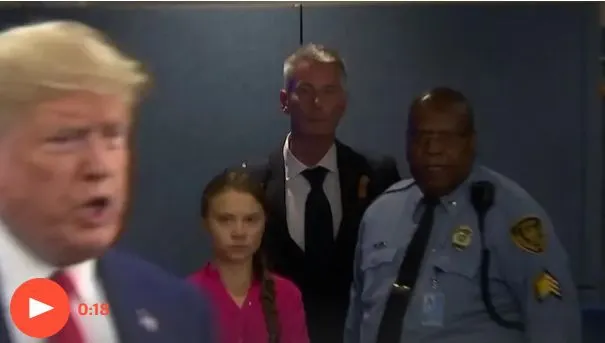 Greta Thunberg, ignorată și ironizată de Donald Trump