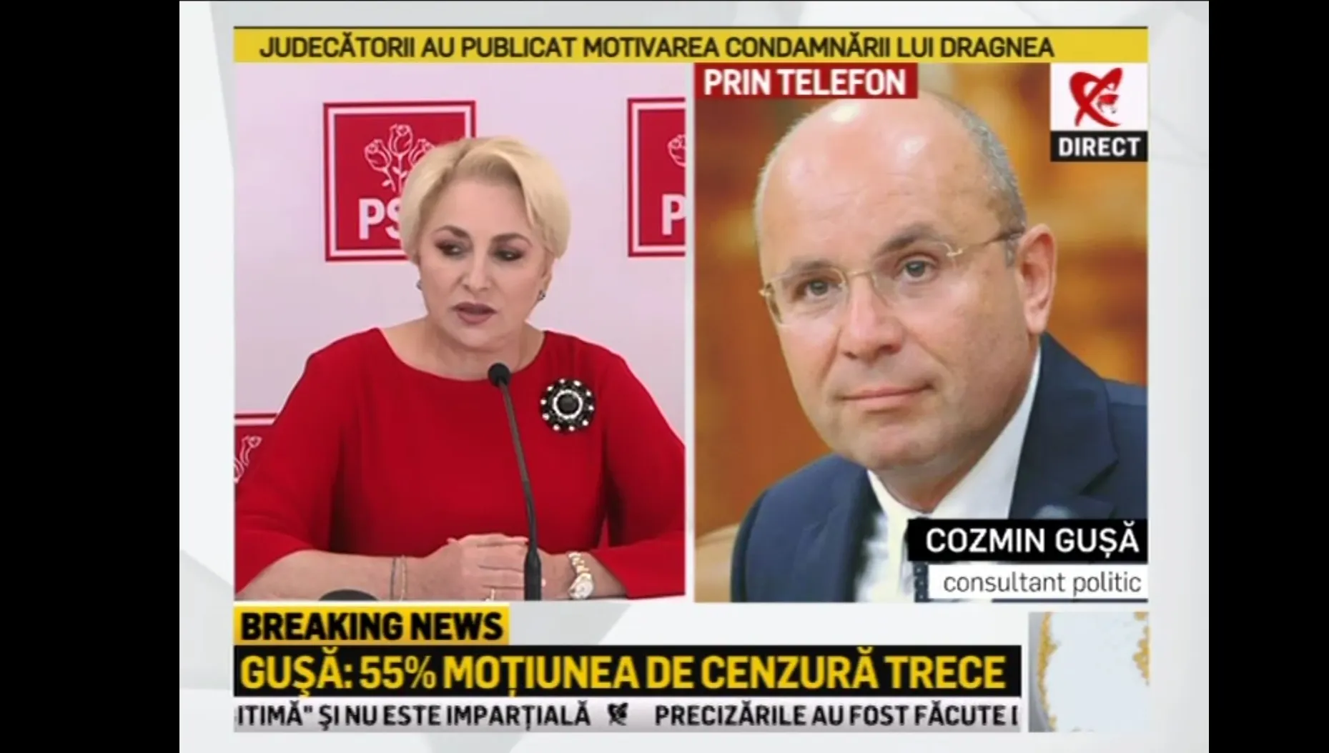 Cozmin Gușă: "55 la sută, moțiunea trece. 45 la sută, nu trece". Cine câștigă și cine pierde