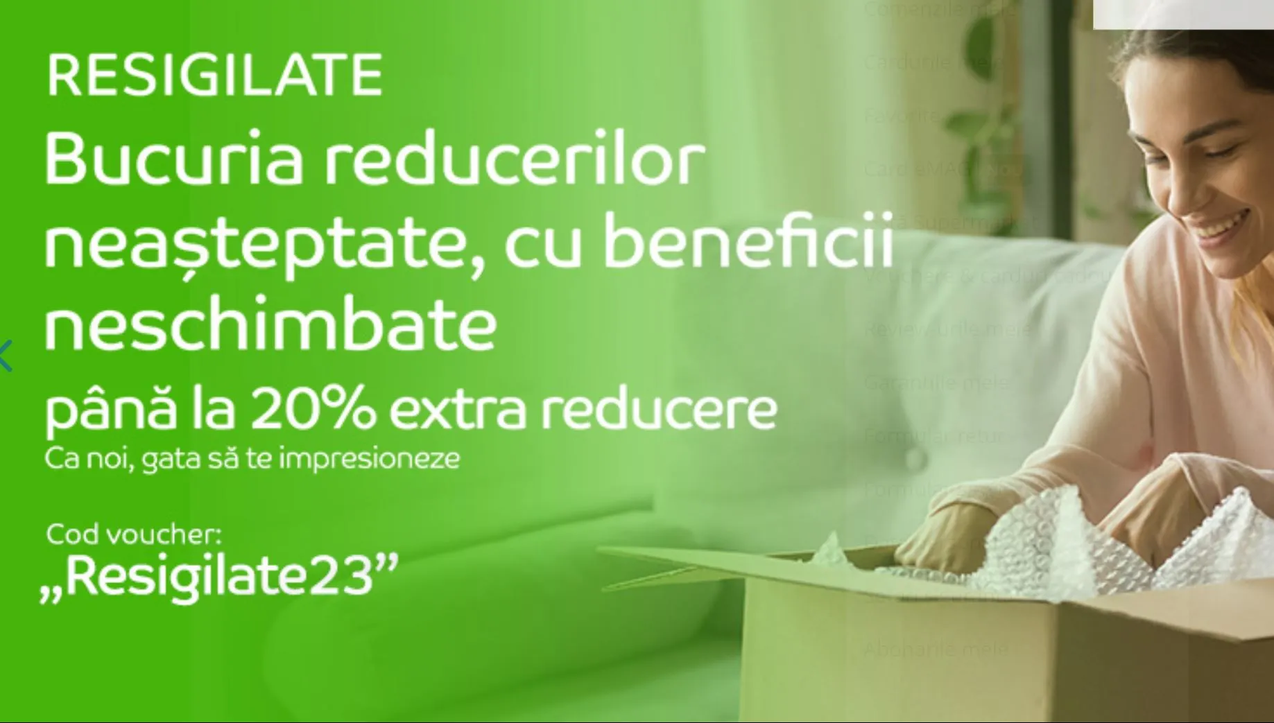 eMAG - Extra reduceri de 20% pentru resigilate
