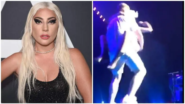 Lady Gaga a căzut de pe scenă - VIDEO