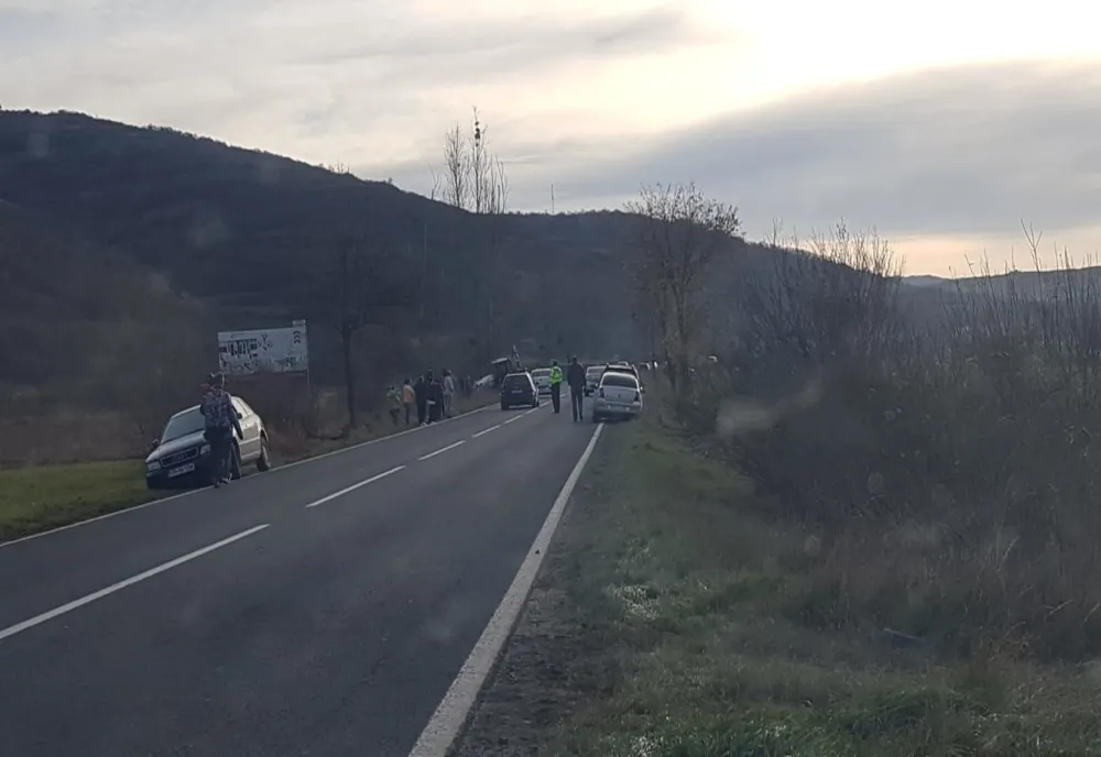 Circulaţia pe DN 13A, între Praid şi Sovata, este restricţionată! Un urs a fost rănit de o maşină