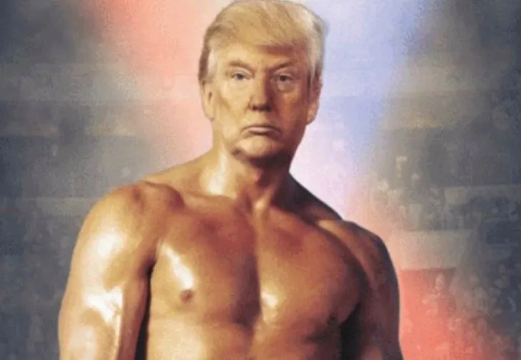 Donald Trump, cu trupul lui Rocky