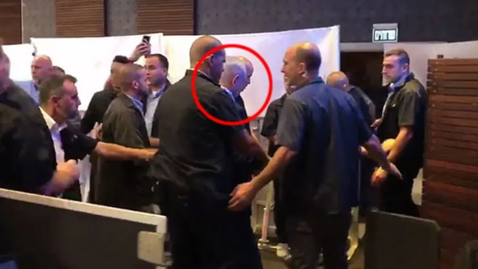 Benjamin Netanyahu, evacuat