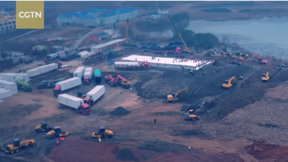 Pregătirile pentru construcția spitalului modular din Wuhan - imagine de arhivă