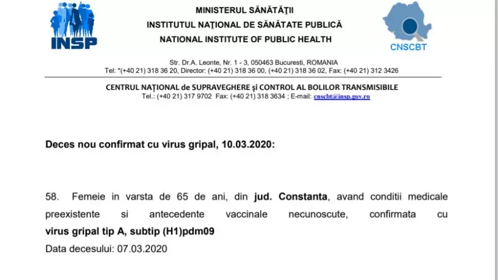 Încă un deces cauzat de gripa sezonieră
