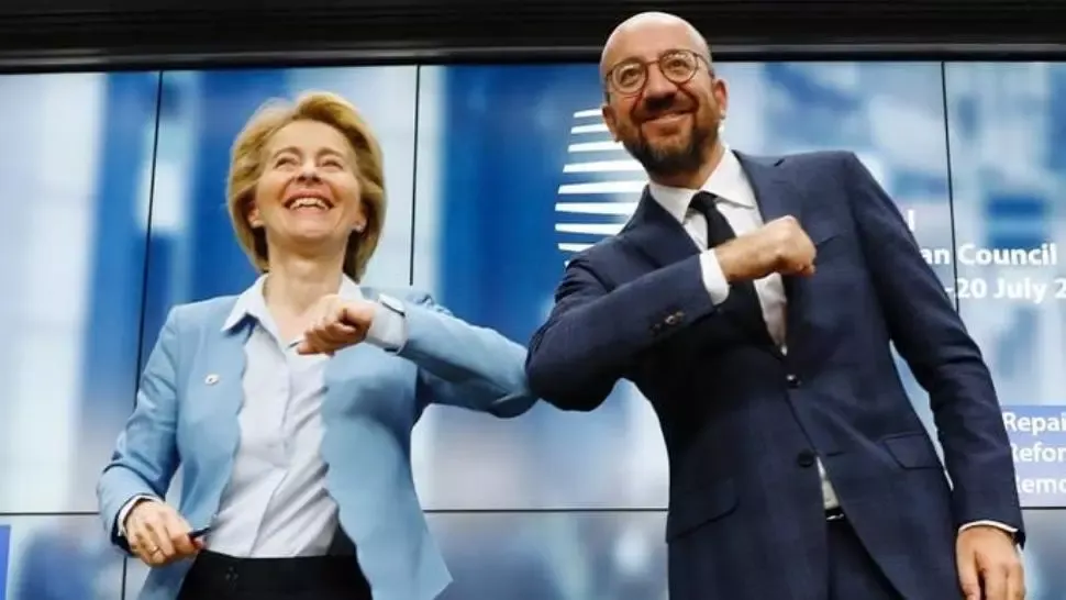 Ursula von der Leyen și Charles Michel. Foto: Facebook