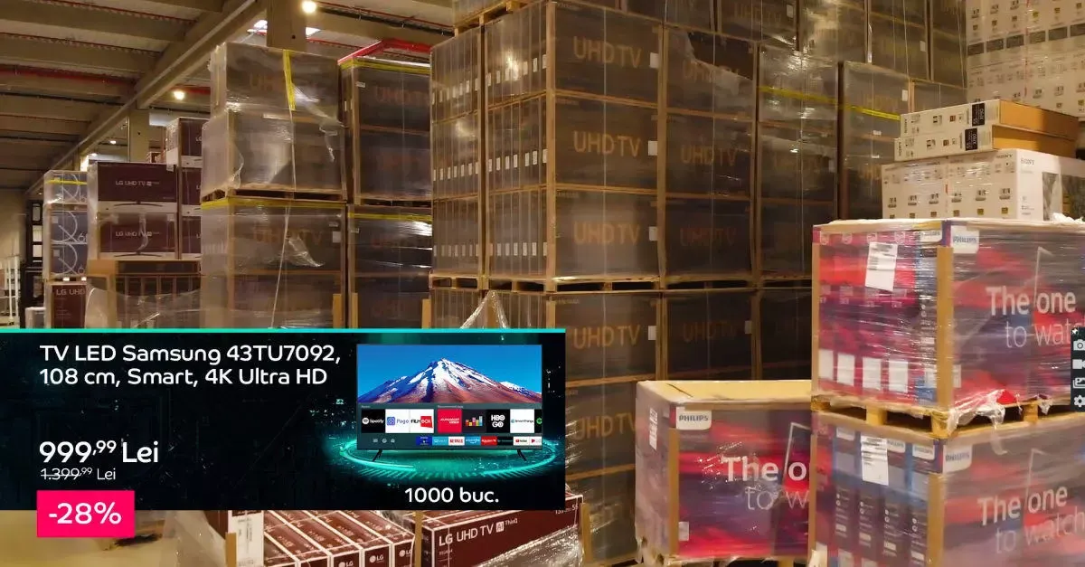 Un televizor Samsung cu diagonala 108 cm, Smart și cu redare 4K este una dintre marile reduceri de la Black Friday 2020 la eMAG