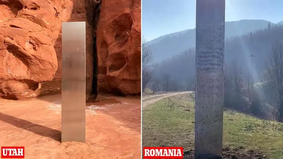 VIDEO Epopeea „misteriosului monolit”. De data aceasta a apărut în Canada. Prin câte țări s-a mai „plimbat” ciudatul obiect metalic
