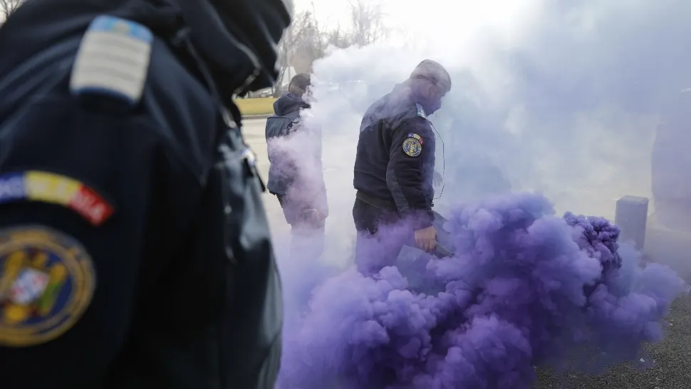 Jandarmeria Română, PRECIZARE de ultimă oră: Dezmințim categoric informația că am „creat busculadă la protestul polițiștilor”
