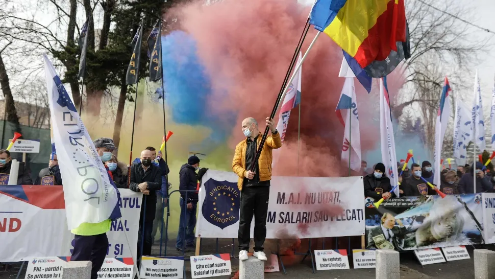 Proteste polițiști la Palatul Cotroceni, 24 februarie 2021 Foto: InquamPhotos/George Călin