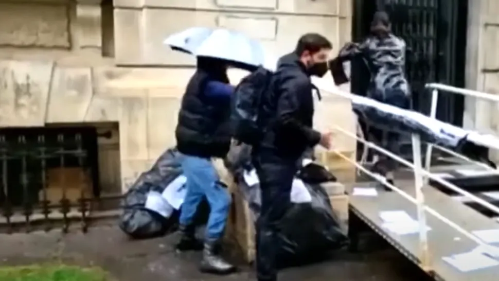 Momentul incidentului din fața Ministerului Sănătății