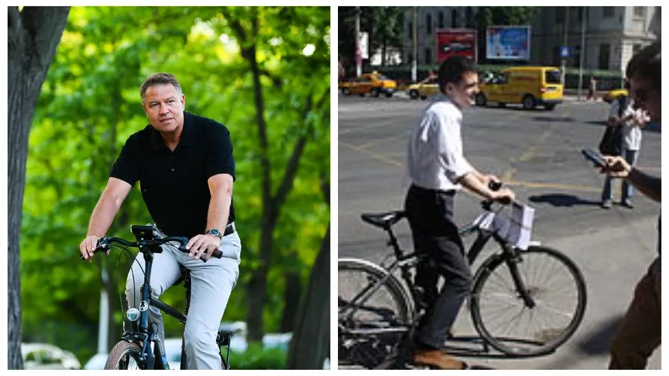 Klaus Iohannis și Nicușor Dan pe bicicletă