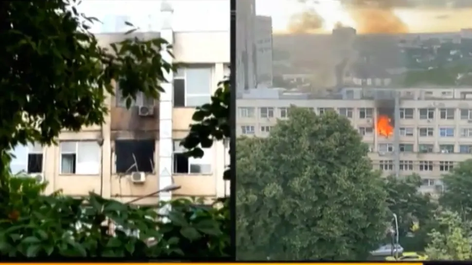Incendiu la Spitalul de copii din Iași. Foto: captură Realitatea Plus