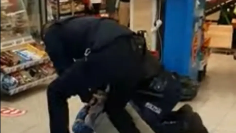 Intervenția polițiștilor din Sibiu (captură video)