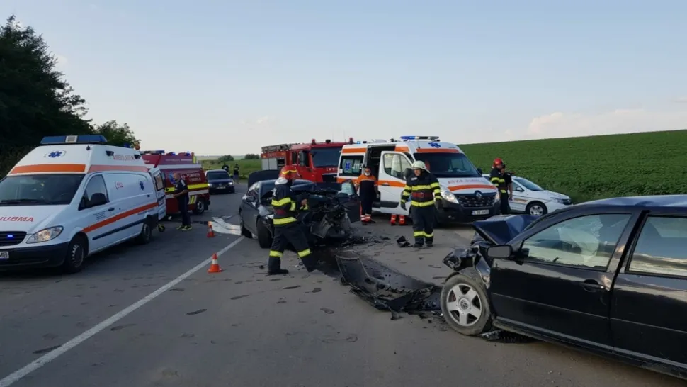 În urma accidentului, circulația a fost blocată