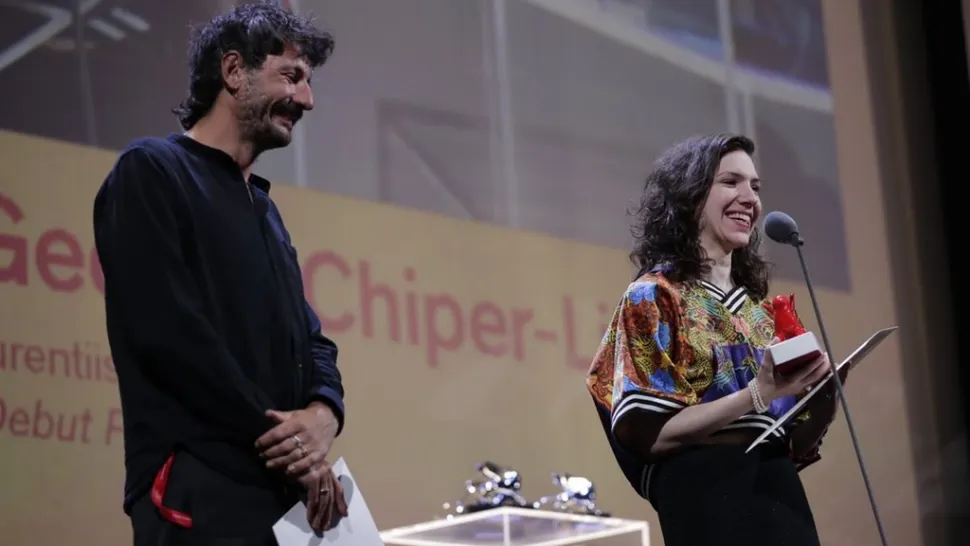 Monica Stan şi George Chiper-Lillemark laureaţi ai premiului pentru debut cinematografic. Foto/Twitter biennale
