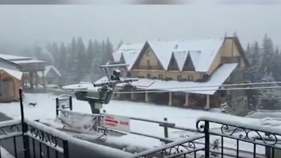 VIDEO | Temperaturi scăzute în întreaga țară. La munte zăpada s-a depus într-un strat consistent