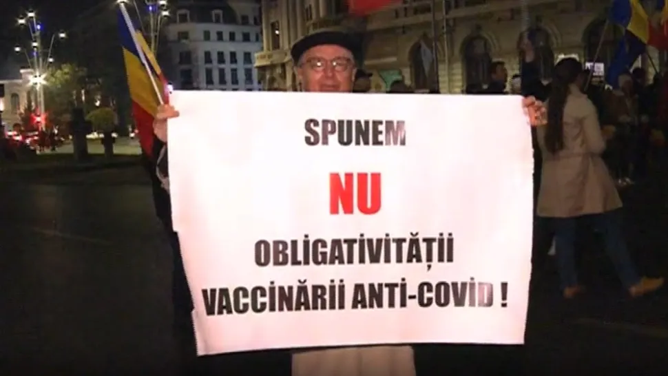 Protest Piața Universității. Foto: captură Realitatea Plus