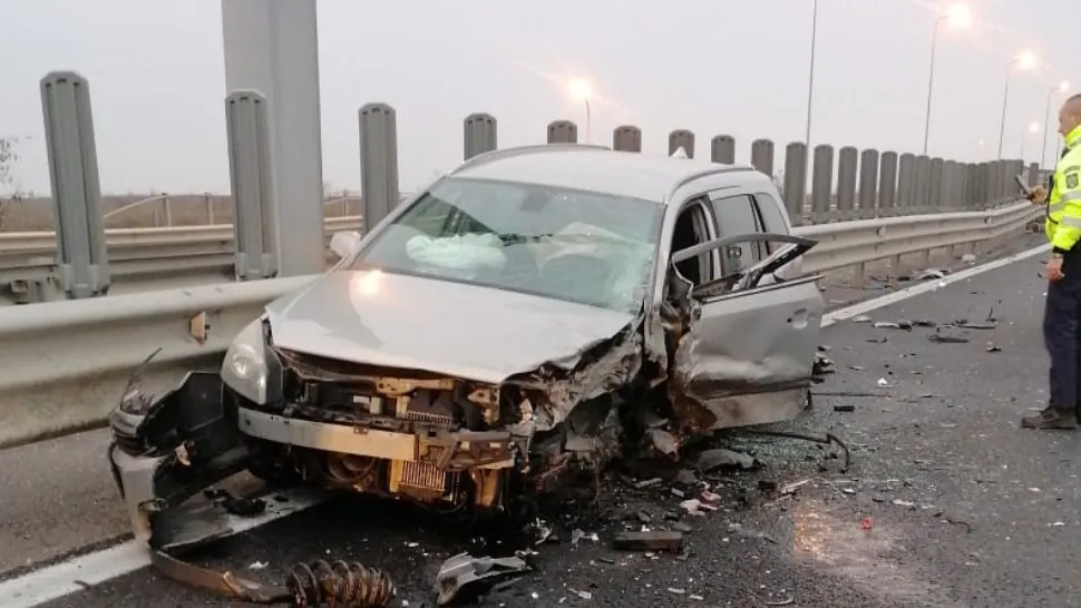 Accident pe A1 (foto: DRDP Timis)