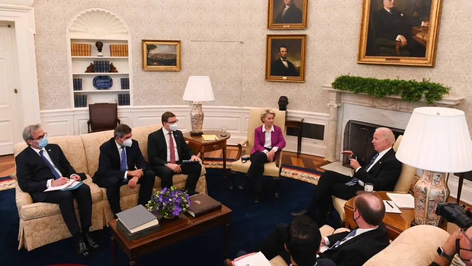 Ursula von der Leyen, președintele Comisiei Europene, și președintele american Joe Biden/ Profimedia