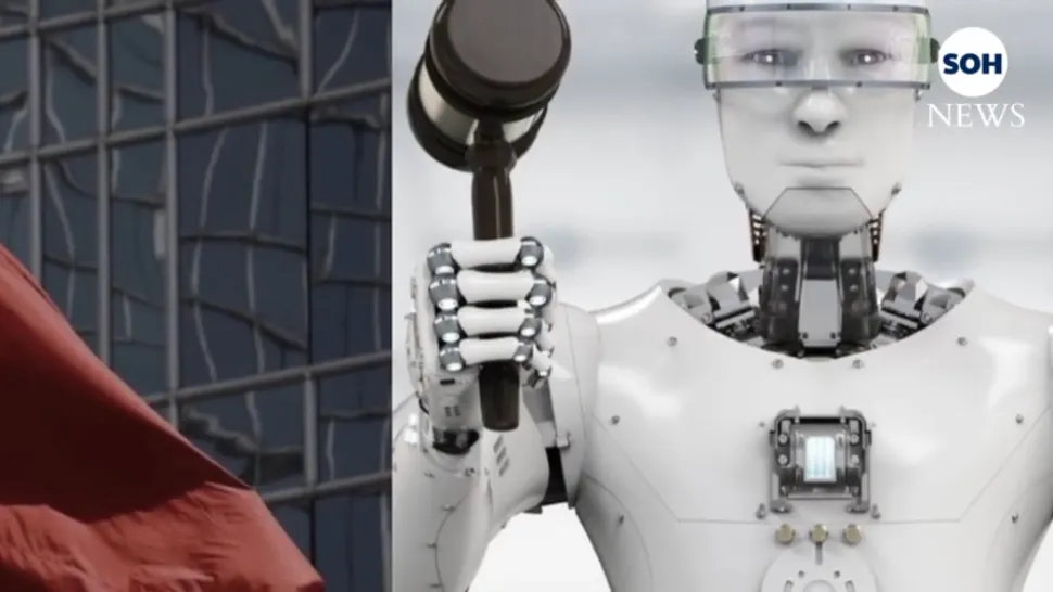 Robot-procuror, China/ Captură video