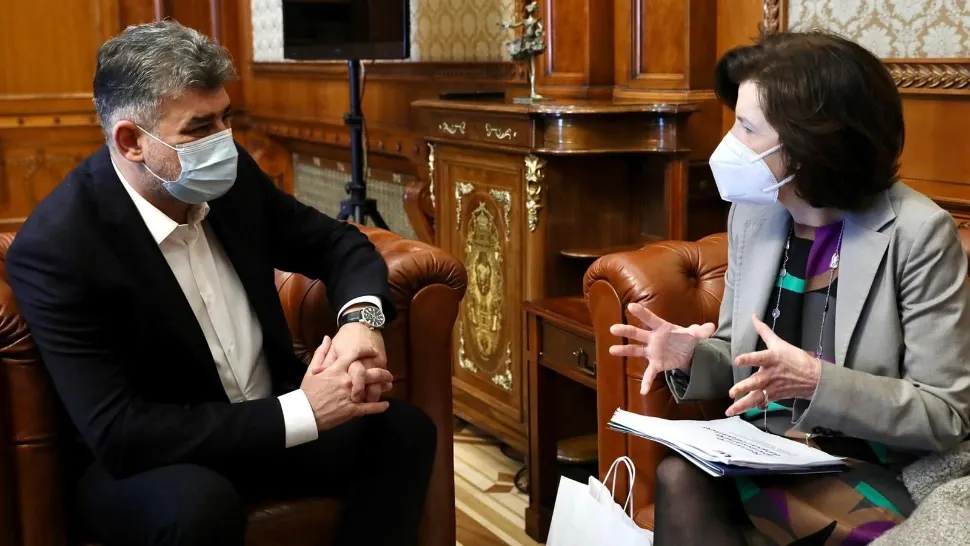 Marcel Ciolacu și E.S. Laurence Auer, Ambasadorul Republicii Franceze la București / Facebook