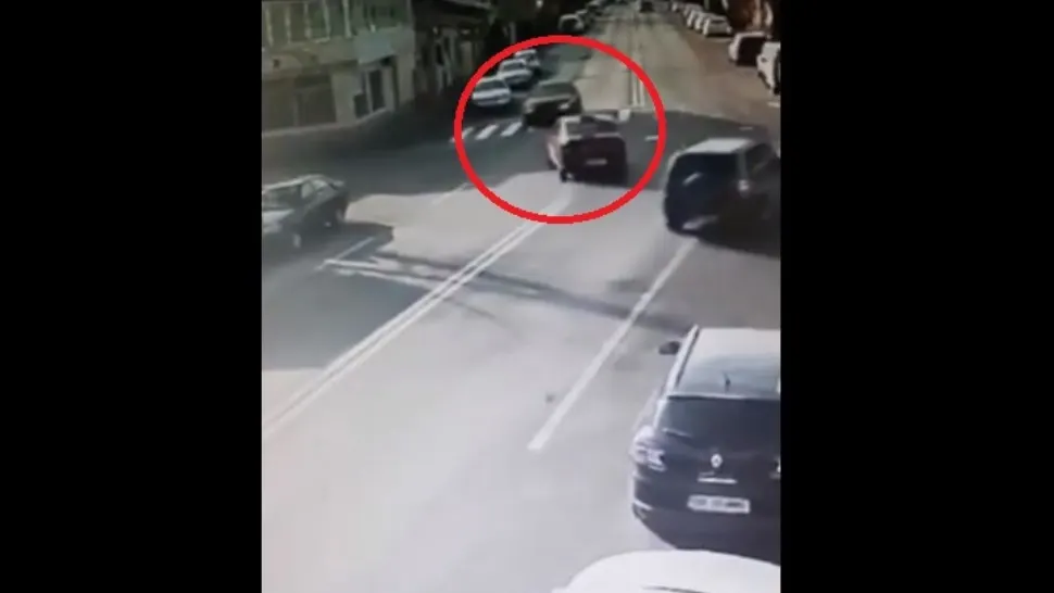 Accident școala de șoferi. Captură video