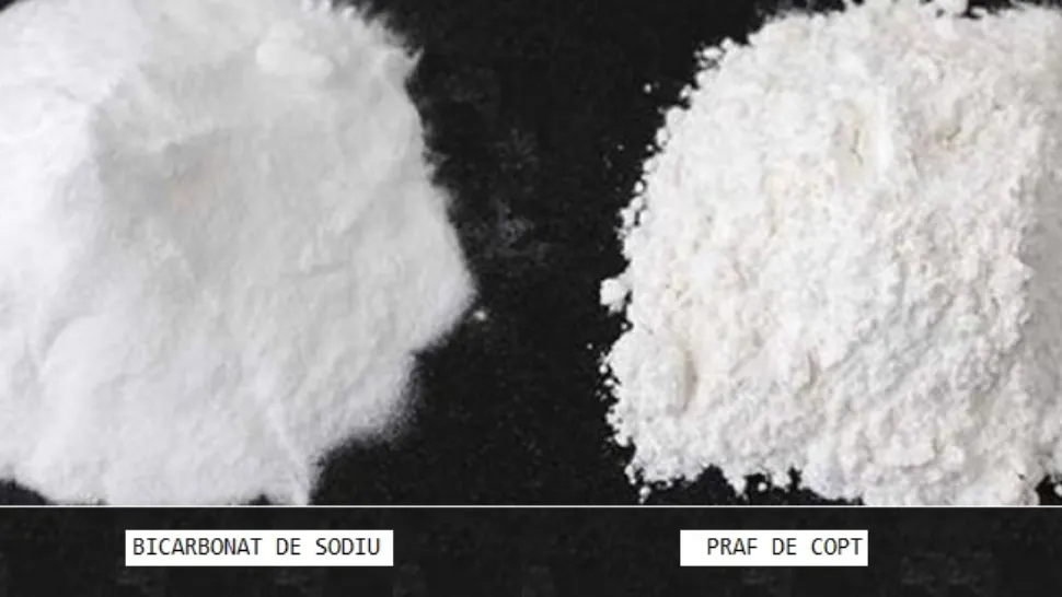 Diferenţa majoră dintre bicarbonat de sodiu şi praf de copt