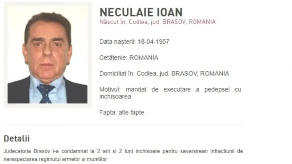 Gafă uriașă a Poliției: Ioan Neculaie, dat în urmărire generală cu o poză veche