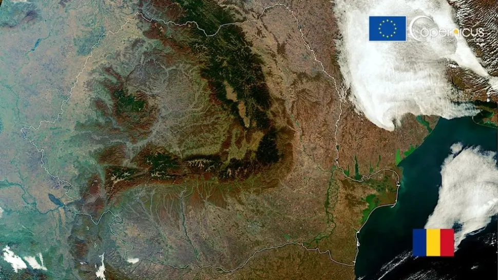 IMAGINE fabuloasă cu România văzută din spațiu - Ce se observă clar pe HARTĂ