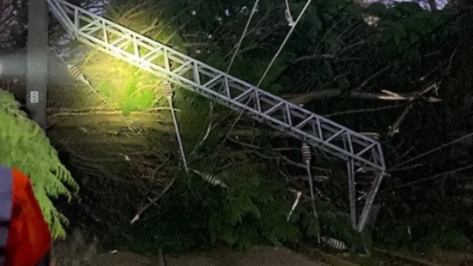 Furtuna Eunice / Captură Twitter Network Rail