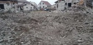 Localitate distrusă de atacurile rusești /Facebook