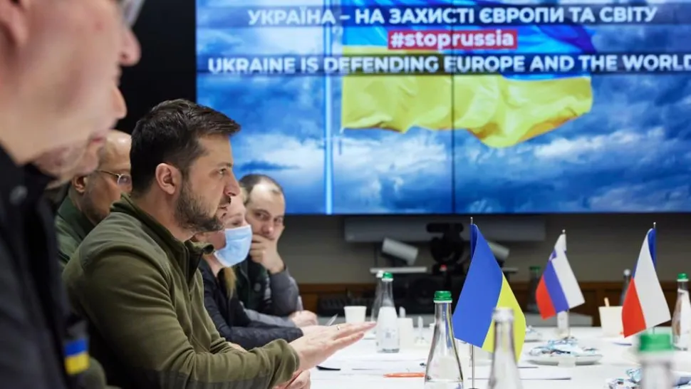 Zelenski, alături de premierii Poloniei, Cehiei și Sloveniei, la Kiev