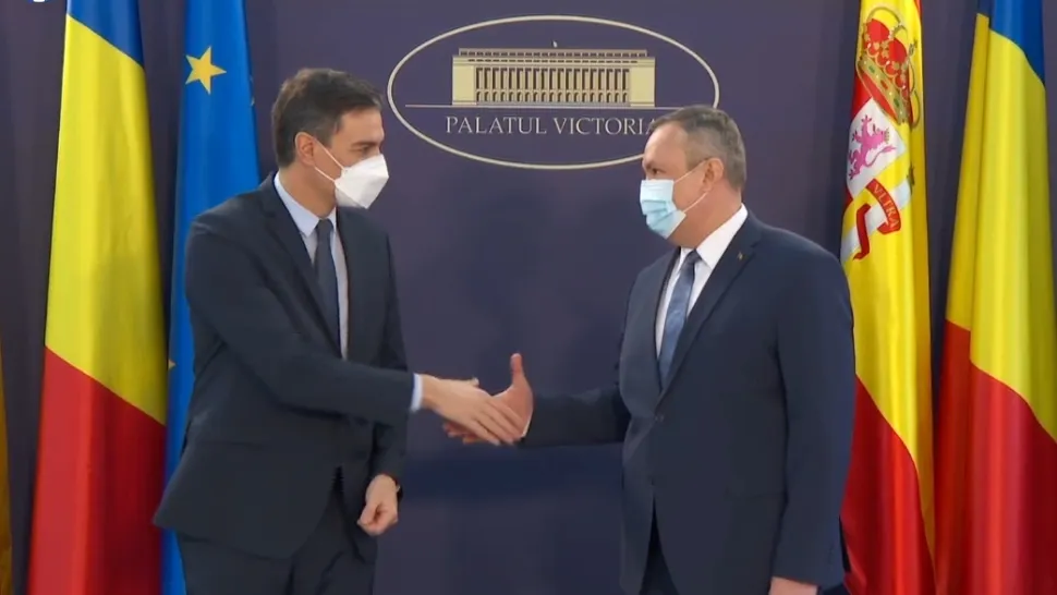 Premierul Nicolae Ciucă, discuții cu omologul său spaniol, la Palatul Victoria: DECIZII în contextul războiului de lângă România