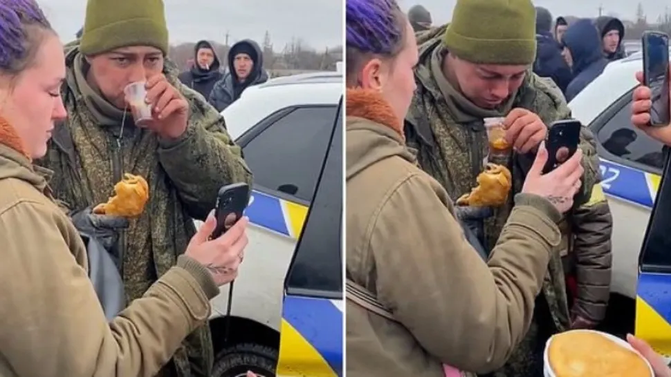 Război Rusia-Ucraina. Soldat rus, capturat și hrănit cu plăcinte și ceai de ucraineni - tânărul a izbucnit în lacrimi - VIDEO