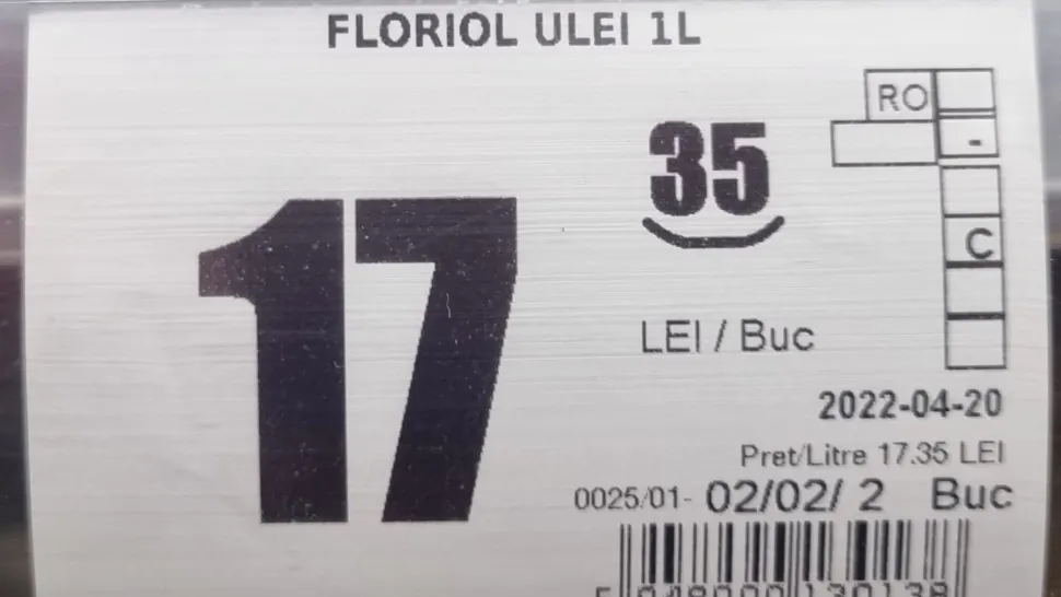 Uleiul de floarea soarelui se vinde la prețuri uriașe: un litru a ajuns la 17 lei - Prețuri șocante în magazine