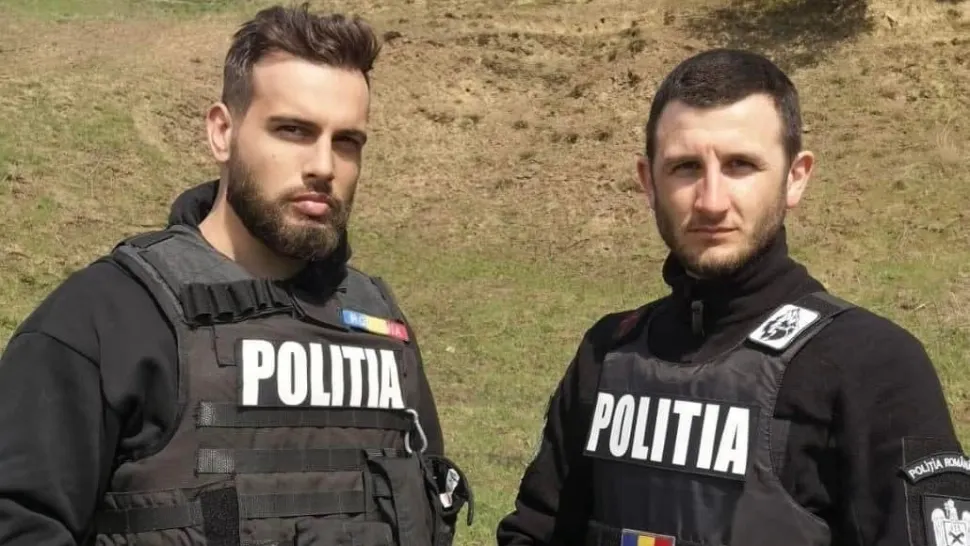 Florin și Robert, cei doi polițiști salvatori.