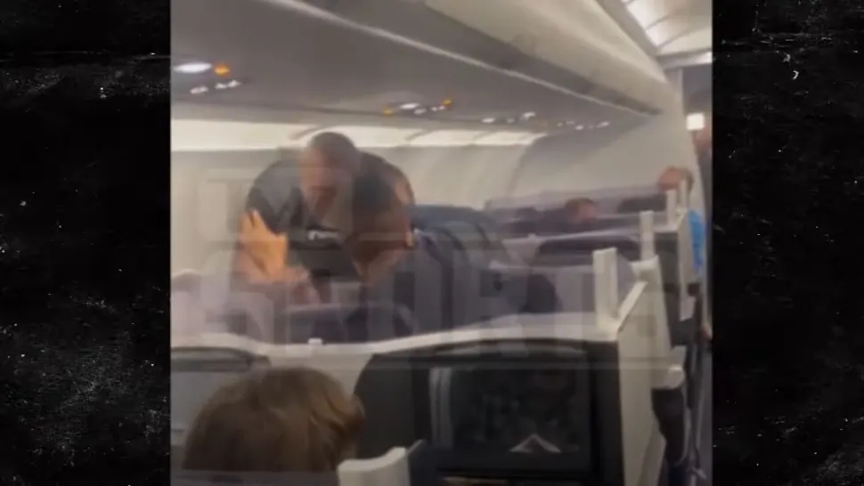 Momentul în care Tyson l-a bătut pe pasager. Foto/Captură video