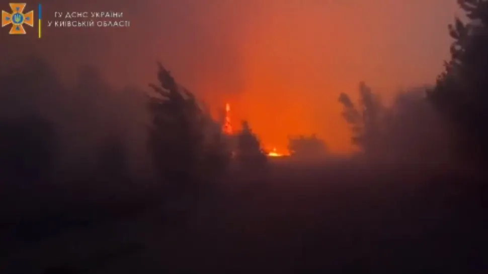 Incendiu pădure Cernobîl / Captură video