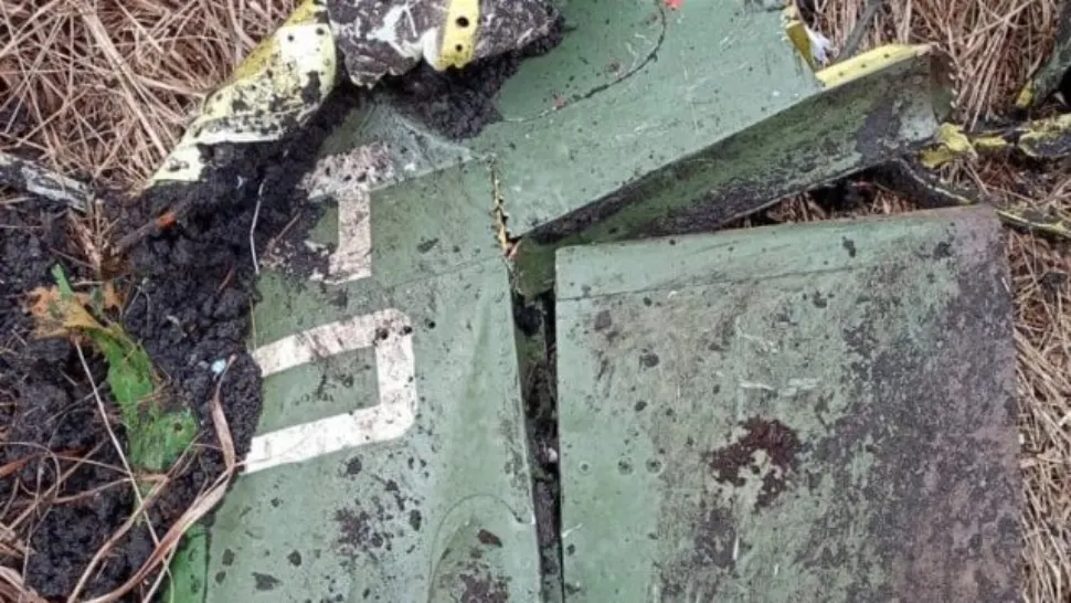 Epava unui avion rusesc doborât