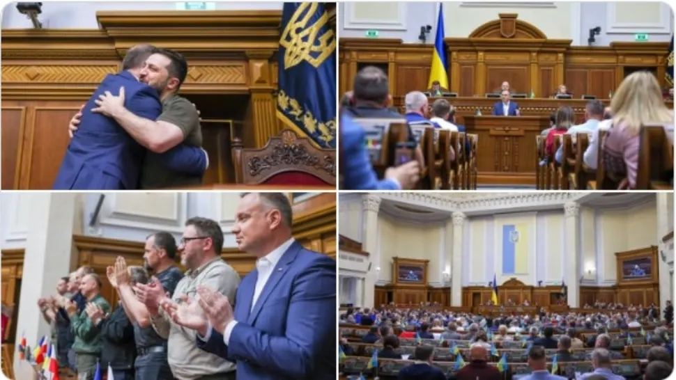 Președintele Poloniei, discurs extaziant în Parlamentul de la Kiev. "Doar Ucraina își poate decide viitorul”