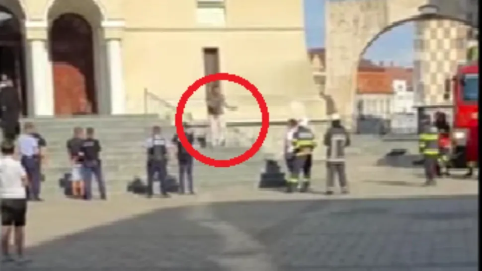 Amenințări sinucidere Caransebeș / Captură video
