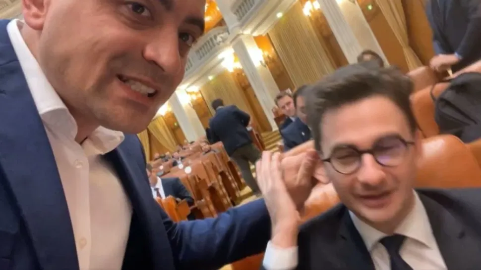 George Simion (AUR) și Iulian Bulai (USR) - arhivă