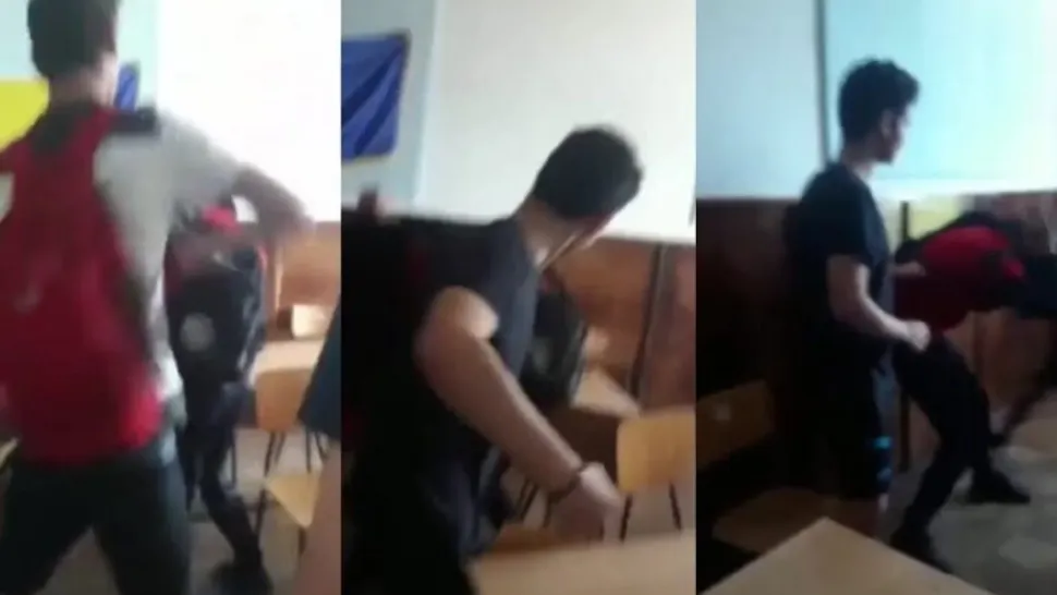 Elev bătut școală Caracal/ Captură foto Olt Alert