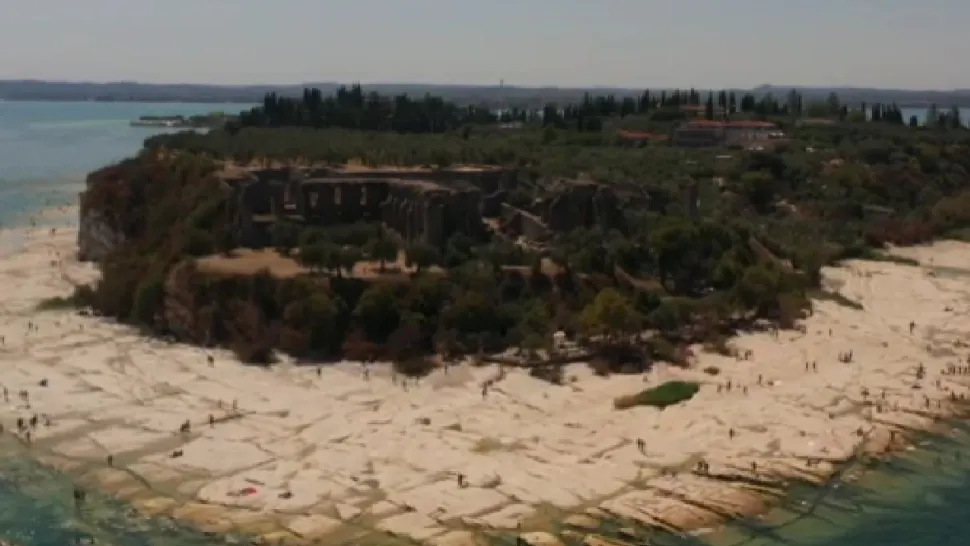 Cel mai mare lac din Italia a secat. Imagini dramatice cu lacul Garda - FOTO/VIDEO