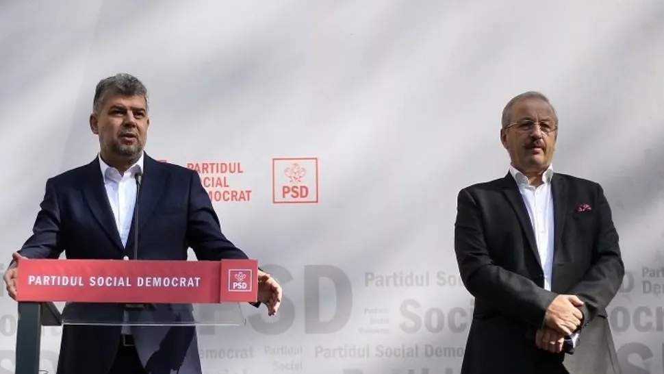 Marcel Ciolacu și Vasile Dîncu, PSD Foto: INQUAM/Sabin Cîrstoveanu