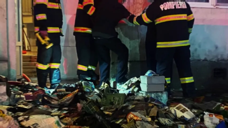 Incendiu apartament Năvodari/ Captură video