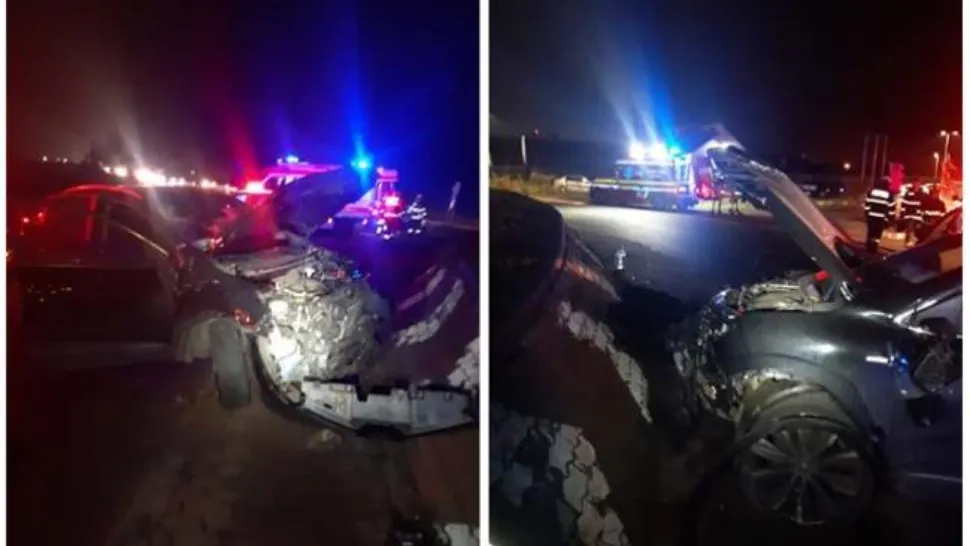 Copil de un an jumate, rănit în accident. Foto/ISU Timiș