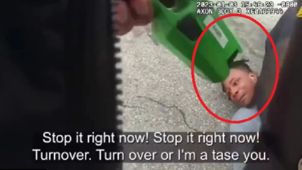 Keenan Anderson mobilizat de poliție/ Captură video Twitter